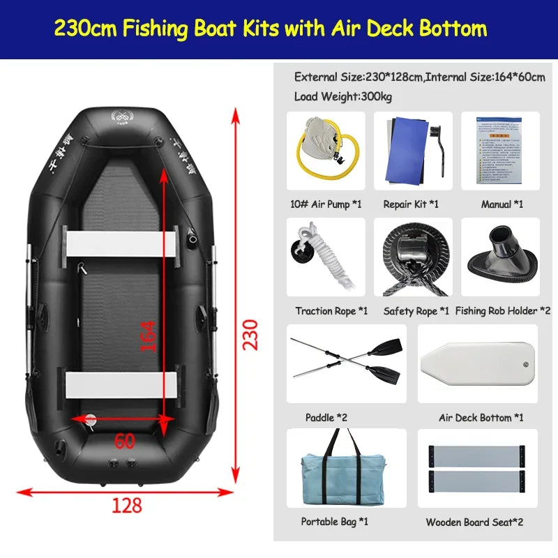 Professional Inflatable Dinghy Raft Set – Tear-Resistant PVC, 1–6 Persons (1.75–3.6m)