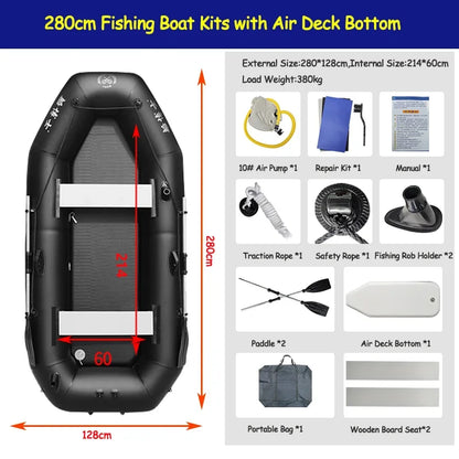 Professional Inflatable Dinghy Raft Set – Tear-Resistant PVC, 1–6 Persons (1.75–3.6m)