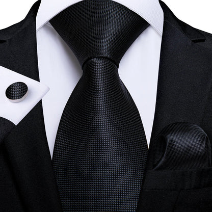 Men's Ties Solid Pink Blue Green Purple Wedding Party Accessories Groom Necktie Handkerchief Cufflinks Gift for Husband