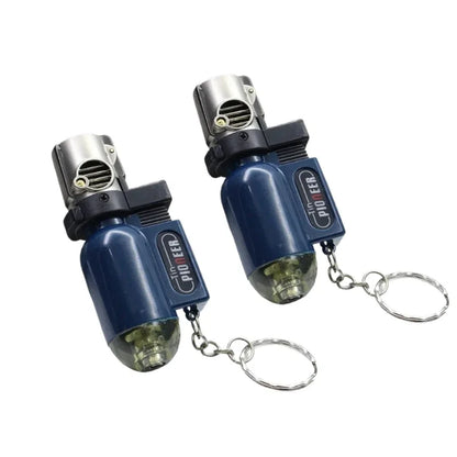 2PCS New Windproof Jet Torch Butane Lighter Portable BBQ Outdoor Ignition Survival Tool Keychain Cigarette Tool Lighters for Men