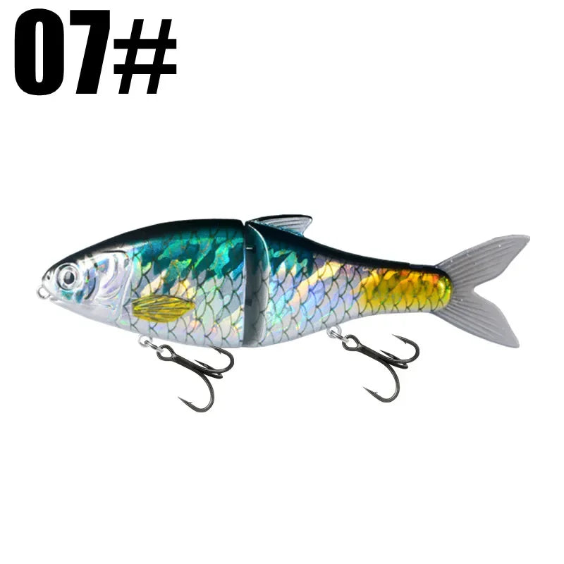 Jointed Glide Bait Swimbait – 125mm 37.5g Sinking Hard Lure with Treble Hooks, 7 Colors