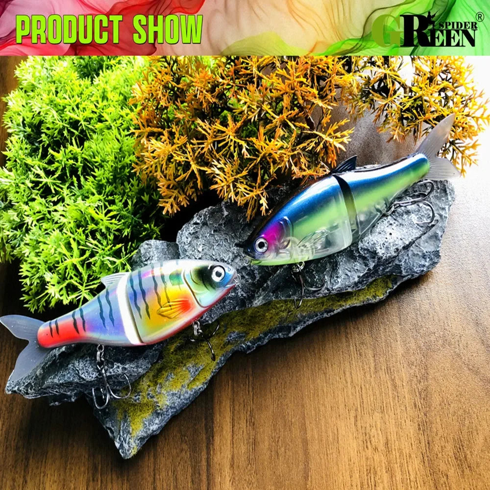 Jointed Glide Bait Swimbait – 125mm 37.5g Sinking Hard Lure with Treble Hooks, 7 Colors