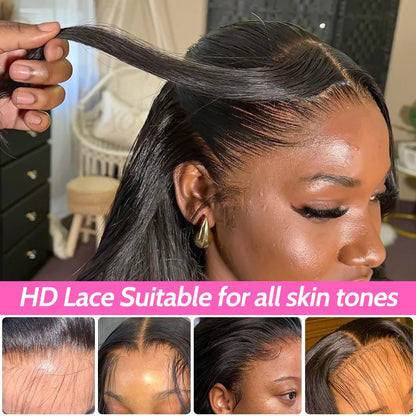 6X4 HD Lace Front Wigs Straight Glueless Wig Human Hair Ready To Wear Glueless Preplucked Wear And Go Wigs PreCut Lace ISEE Hair