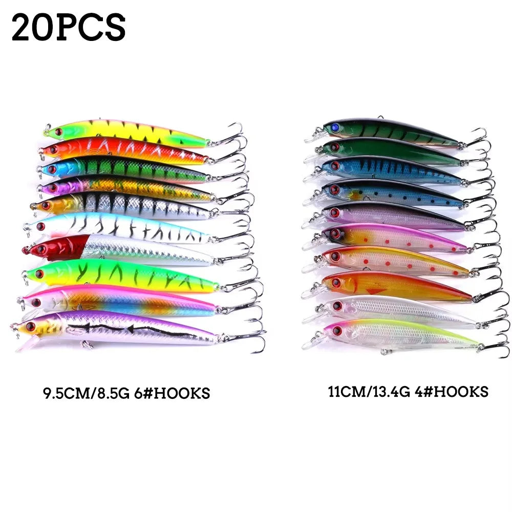Fishing Lures Set Crankbait Tackle Hard Bait Kit Artificial Minnow Popper Pencil Swing Swimbait Wobblers Bionic Crank