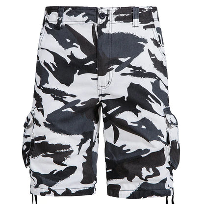 Men's Camo Cargo Shorts – Breathable Cotton Outdoor Sports Half Pants with Side Pockets