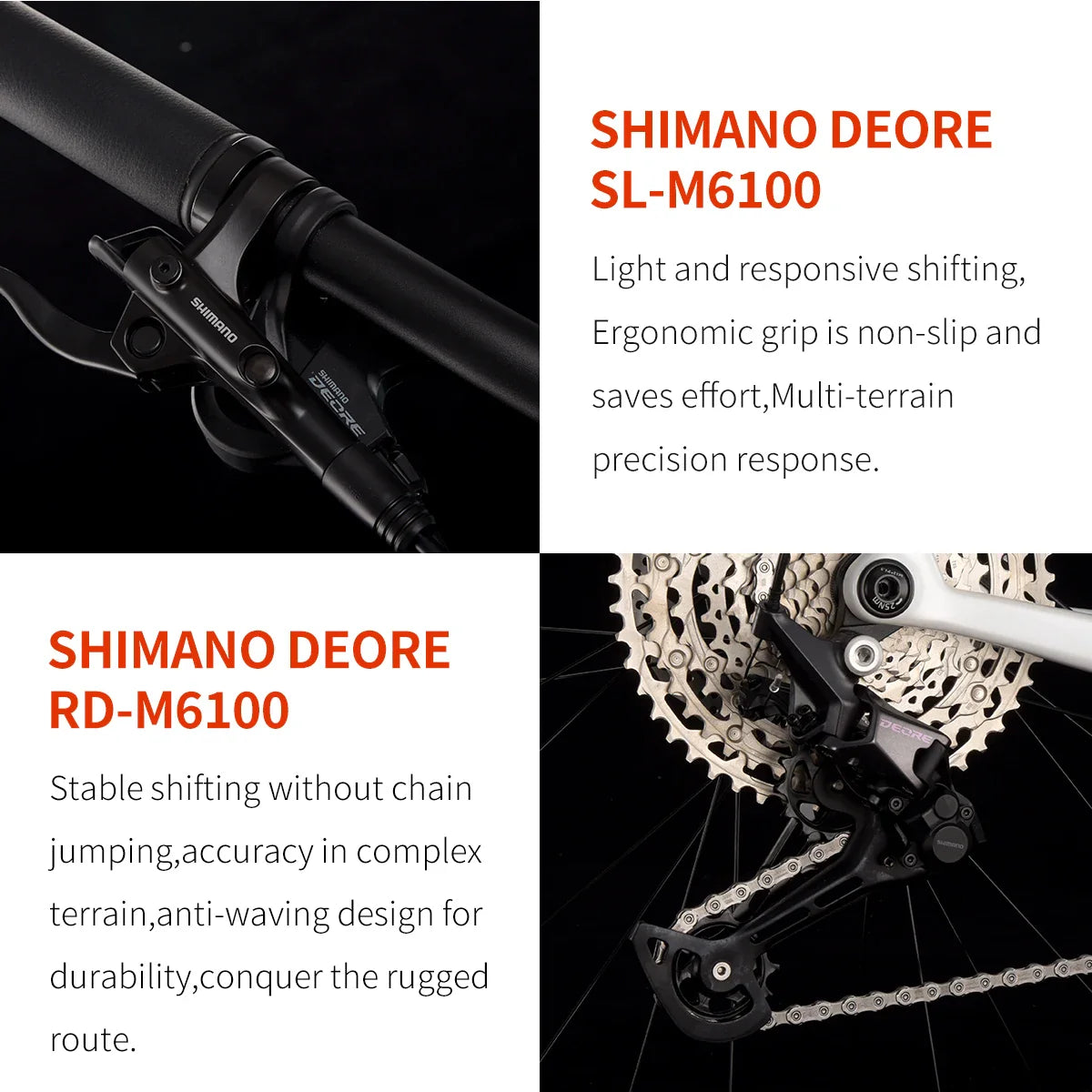 SAVA Men's Carbon Fiber Mountain Bike 12-Speed Adult MTB Bicycle Frame 27.5/29 Inch Shimano M6100 Components