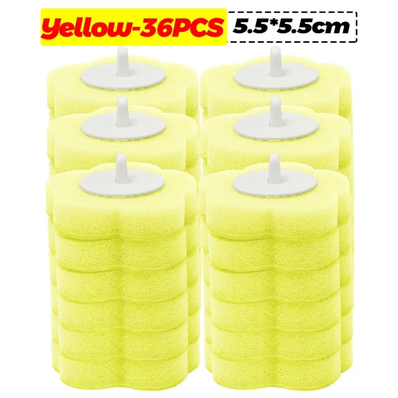6-60PCS Toilet Disposable Replacement Head Foam Cleaning Sponges Heads Toilet Brush Refills No Dead Angle Bathroom Brush Heads