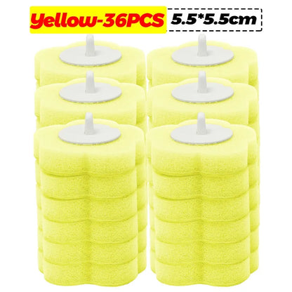 6-60PCS Toilet Disposable Replacement Head Foam Cleaning Sponges Heads Toilet Brush Refills No Dead Angle Bathroom Brush Heads