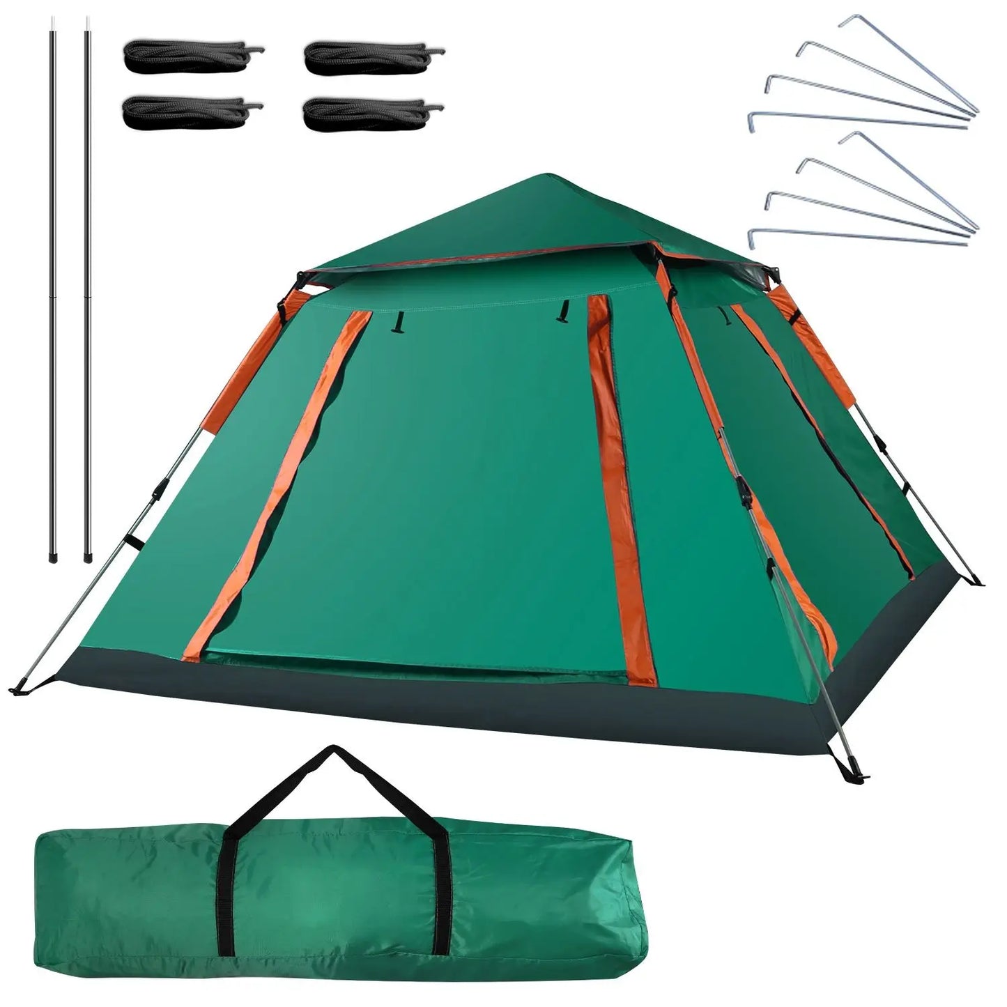 4-5 Person Camping Tent with 2 Mosquito Net Windows + Carrying Bag