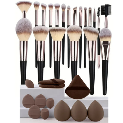 3-20PCS Makeup Brushes Set Eye Shadow Foundation Blush Highlighter Concealer Brush Female Beauty Tool Beauty Sponges Thumb Puffs
