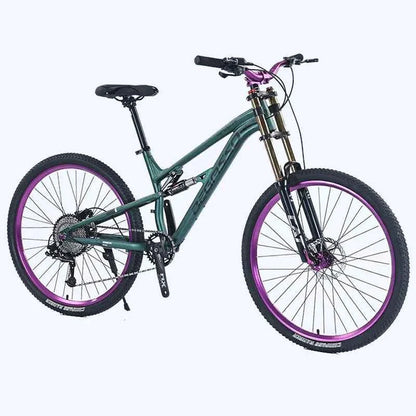 Men's Aluminum Alloy Mountain Bike – 27.5"/26" Soft Tail Full Suspension Adult MTB