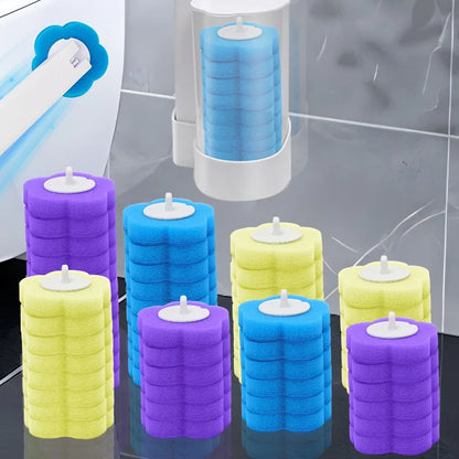 6-60PCS Toilet Disposable Replacement Head Foam Cleaning Sponges Heads Toilet Brush Refills No Dead Angle Bathroom Brush Heads