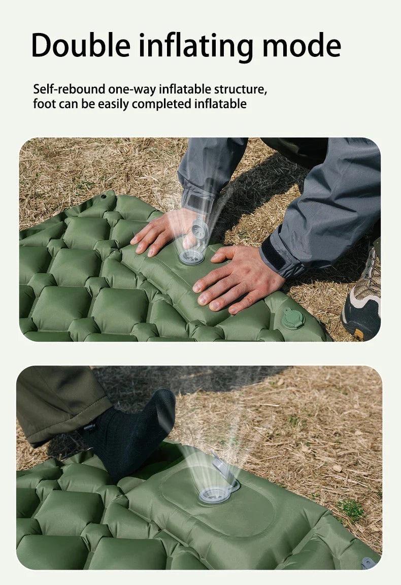 Outdoor Camping Double Inflatable Mattress Extra Wide Sleeping Pad Ultralight Folding Bed Sleeping Mat Car Travel Mat