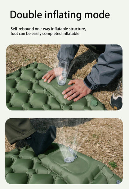 Outdoor Camping Double Inflatable Mattress Extra Wide Sleeping Pad Ultralight Folding Bed Sleeping Mat Car Travel Mat