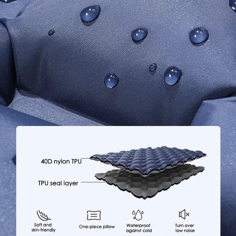 Outdoor Camping Double Inflatable Mattress Extra Wide Sleeping Pad Ultralight Folding Bed Sleeping Mat Car Travel Mat