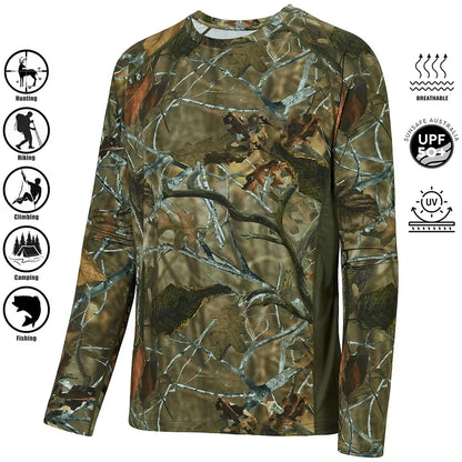 Men's Camouflage Long Sleeve Fishing Shirt – Casual Outdoor Sportswear