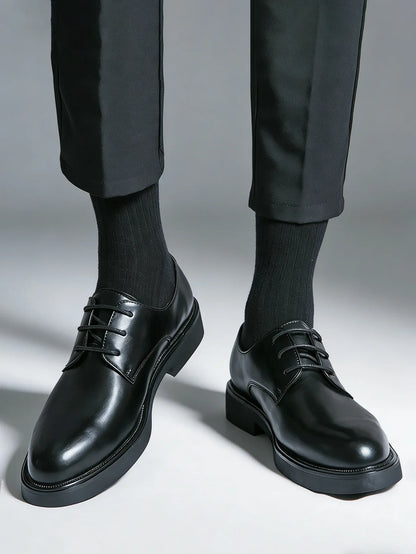 Classic Men Dress Shoes Lace Up Derby Shoes Formal Business Lesther Shoes Anti Slip Wear-resistant Office Daily Casual Shoes