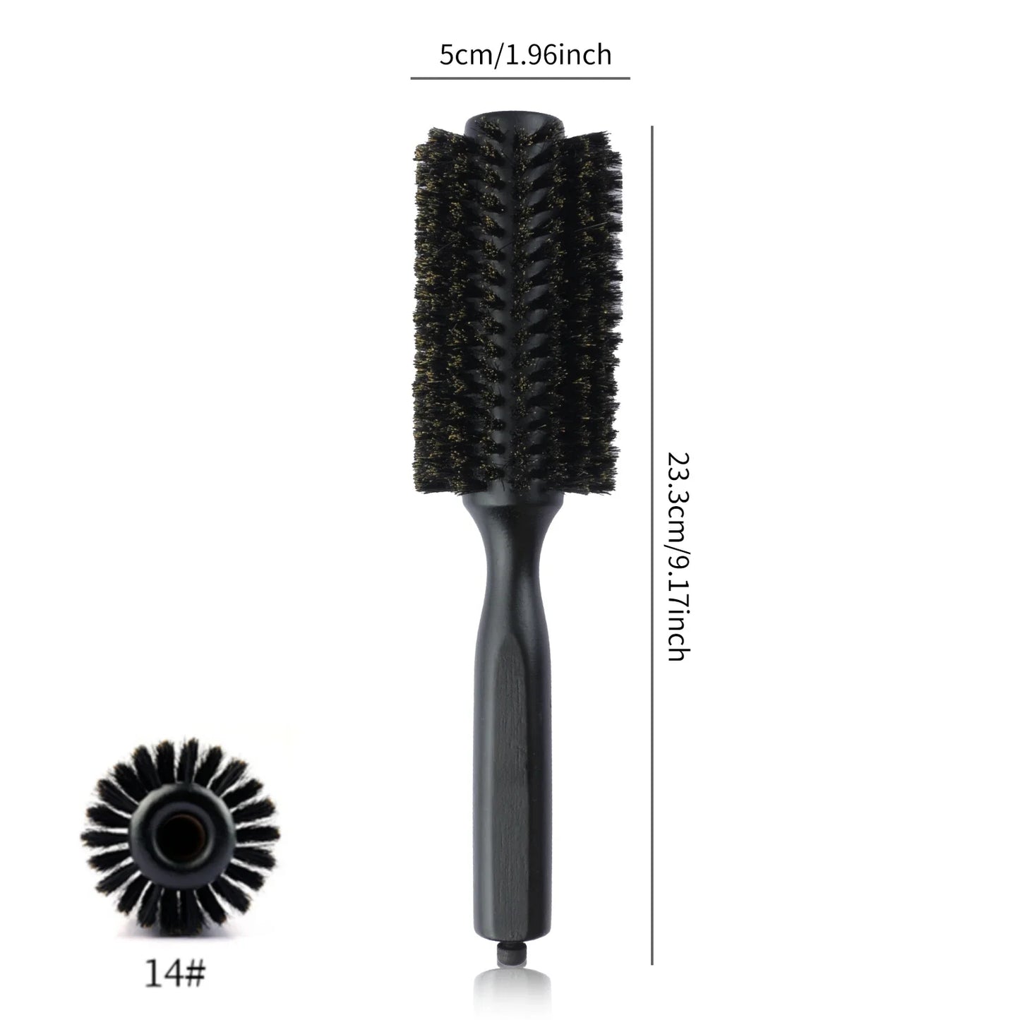 6 Sizes Boar Bristle Round Hair Brush Curly Hair Styling Comb Professional Removable Tail Barber Hairdresser Round Rolling Comb
