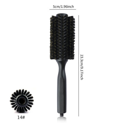 6 Sizes Boar Bristle Round Hair Brush Curly Hair Styling Comb Professional Removable Tail Barber Hairdresser Round Rolling Comb