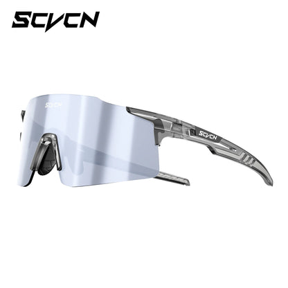 SCVCN Photochromic Cycling Glasses Sunglasses Outdoor Cycling Road Mountain Bike Glasses Men and Women Casual Hiking Windproof