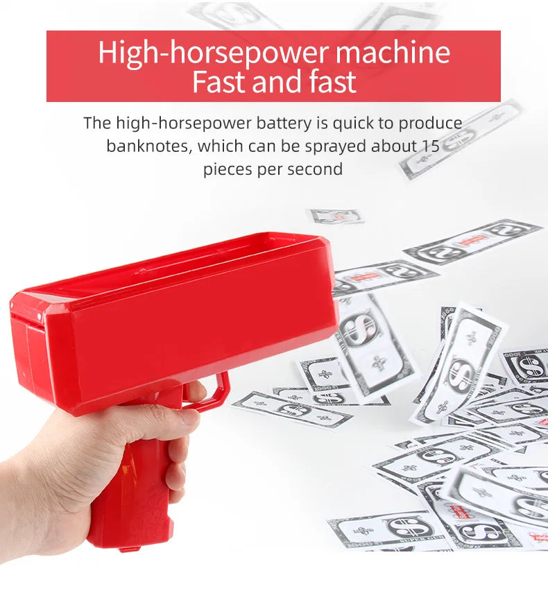 100PCS Cash Cannon Banknote Super Money Gun Shooter Toys For Party Game Wedding Birthday Party Christmas