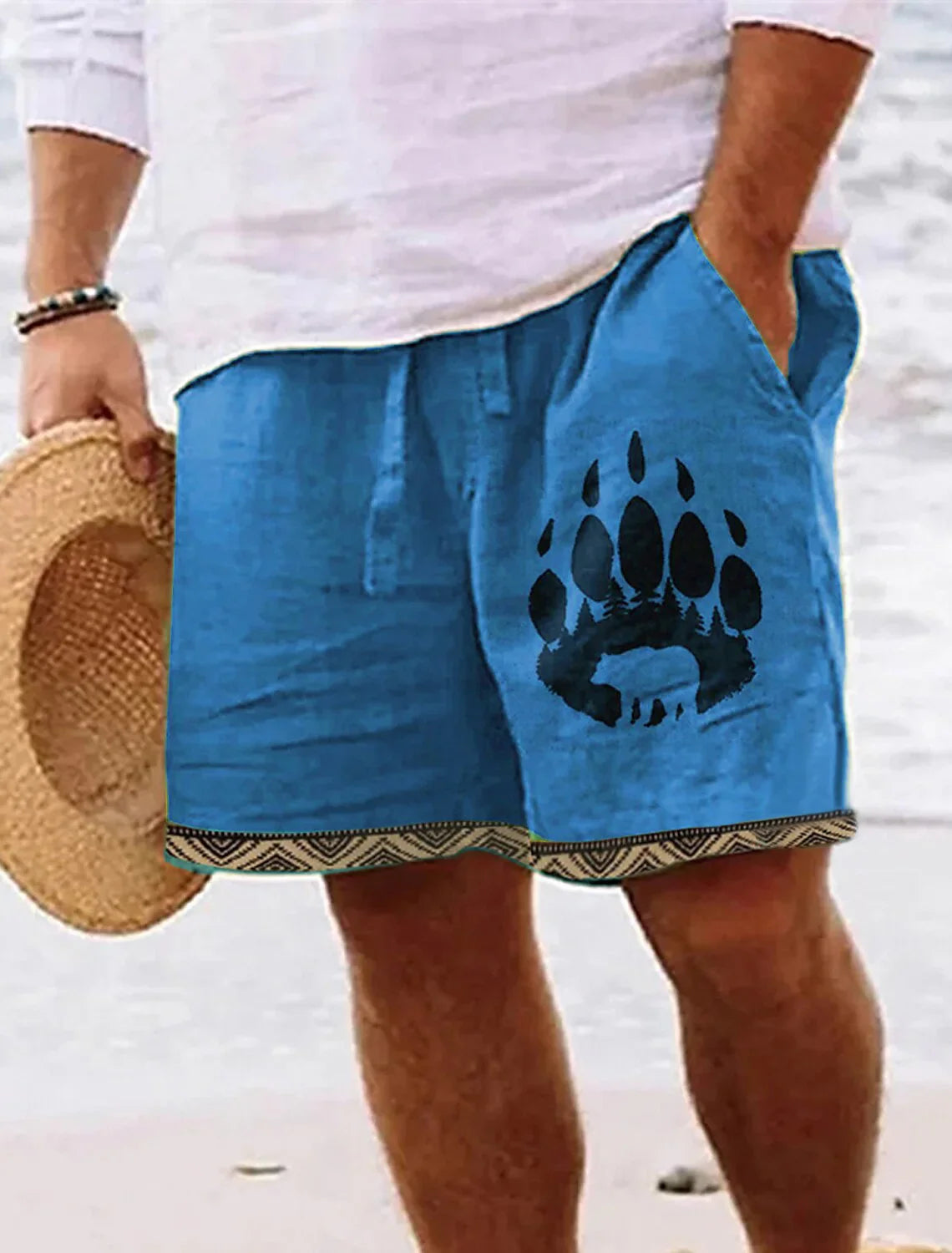 Men's Retro Sun & Moon Graphic Shorts – 3D Printed Breathable Street Shorts