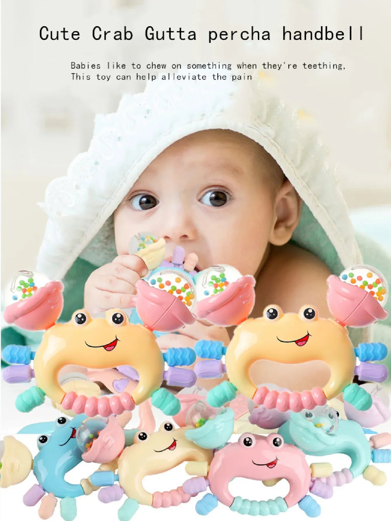 1pc random color Early Development crab Rattle Toys For Babies 0 to 36 Months Newborns Baby  Games Toys Teether Rattle Baby Toys