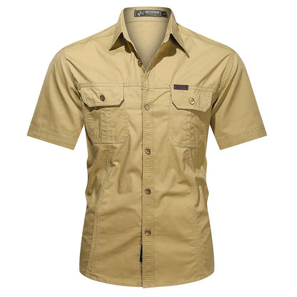 Men's Short Sleeve Tactical Hunting Shirt – Quick-Dry Combat Fishing & Hiking Shirt