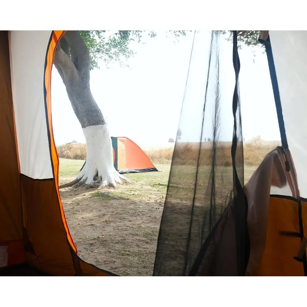 Spacious 6-14 Person Family Cabin Tent with 2 Rooms, 3 Doors, 3 Mesh Windows, Straight Walls, Waterproof, Double Layer for Outdo