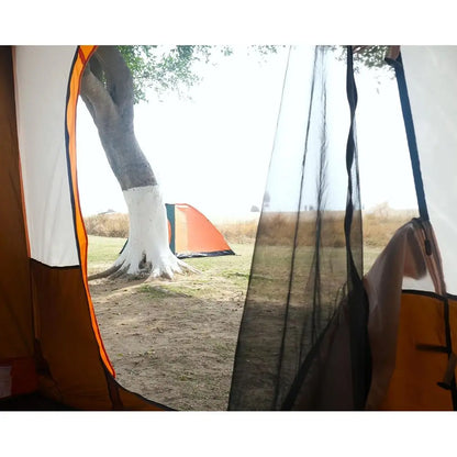 Spacious 6-14 Person Family Cabin Tent with 2 Rooms, 3 Doors, 3 Mesh Windows, Straight Walls, Waterproof, Double Layer for Outdo