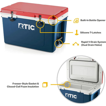 Ultra-Light 52 Quart Hard Cooler – 3" Insulation, 30% Lighter Than Rotomolded, Multi-Use