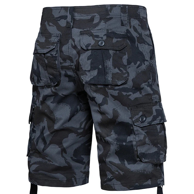 Men's Camo Cargo Shorts – Breathable Cotton Outdoor Sports Half Pants with Side Pockets