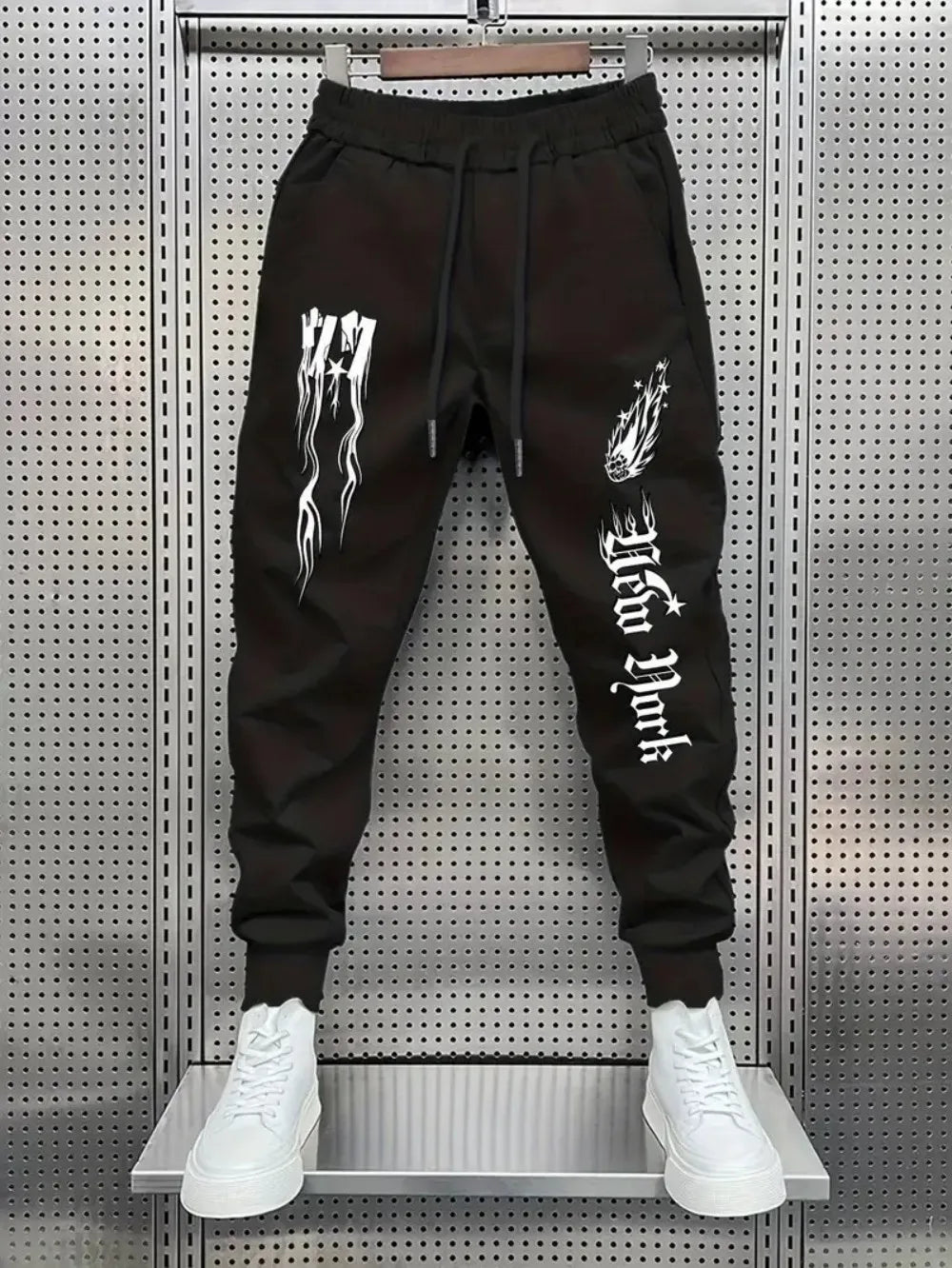 Autumn New Men's Fitness Training Letter Printed Micro Elastic Comfortable Drawstring Pants Outdoor Urban Sports Pants