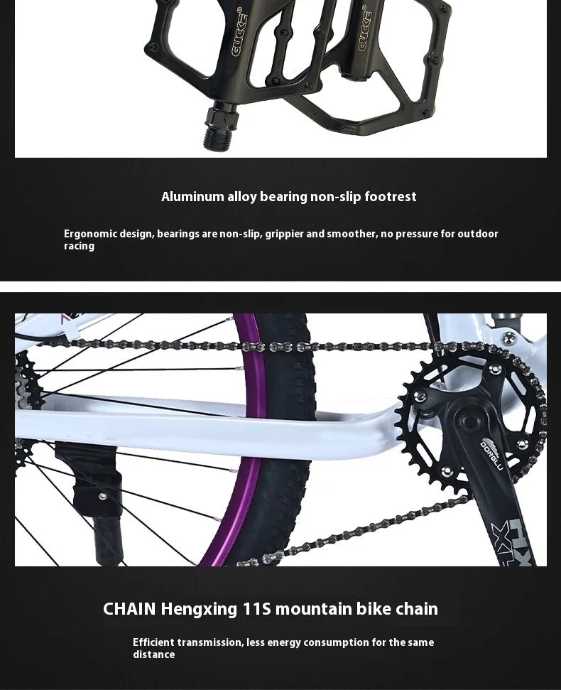 Men's Aluminum Alloy Mountain Bike – 27.5"/26" Soft Tail Full Suspension Adult MTB