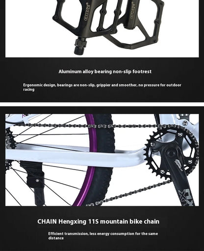 Men's Aluminum Alloy Mountain Bike – 27.5"/26" Soft Tail Full Suspension Adult MTB