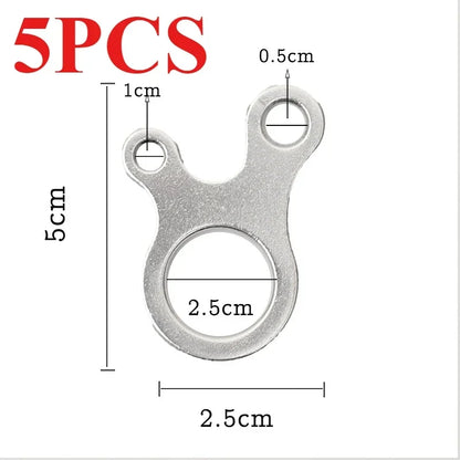 5pcs Fast Binding Tent Adjustment Buckle Camping Anti Slip Explore Outdoor Climb Rope Survival Equipment 3hole Snail Shape Parts