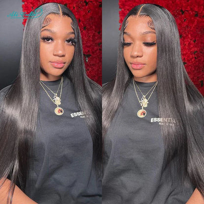 ALI GRACE Hair HD Lace Frontal 13X4 Brazilian Straight Hair Ear To Ear Frontal 100% Remy Human Hair Middle/Free Part Lace Front