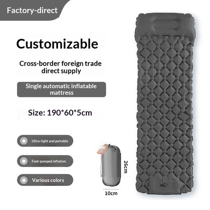 Ultralight Inflatable Camping Mattress with Pillows Built-in Pump Portable Air Sleeping Pad for Outdoor Hiking Travel Tent