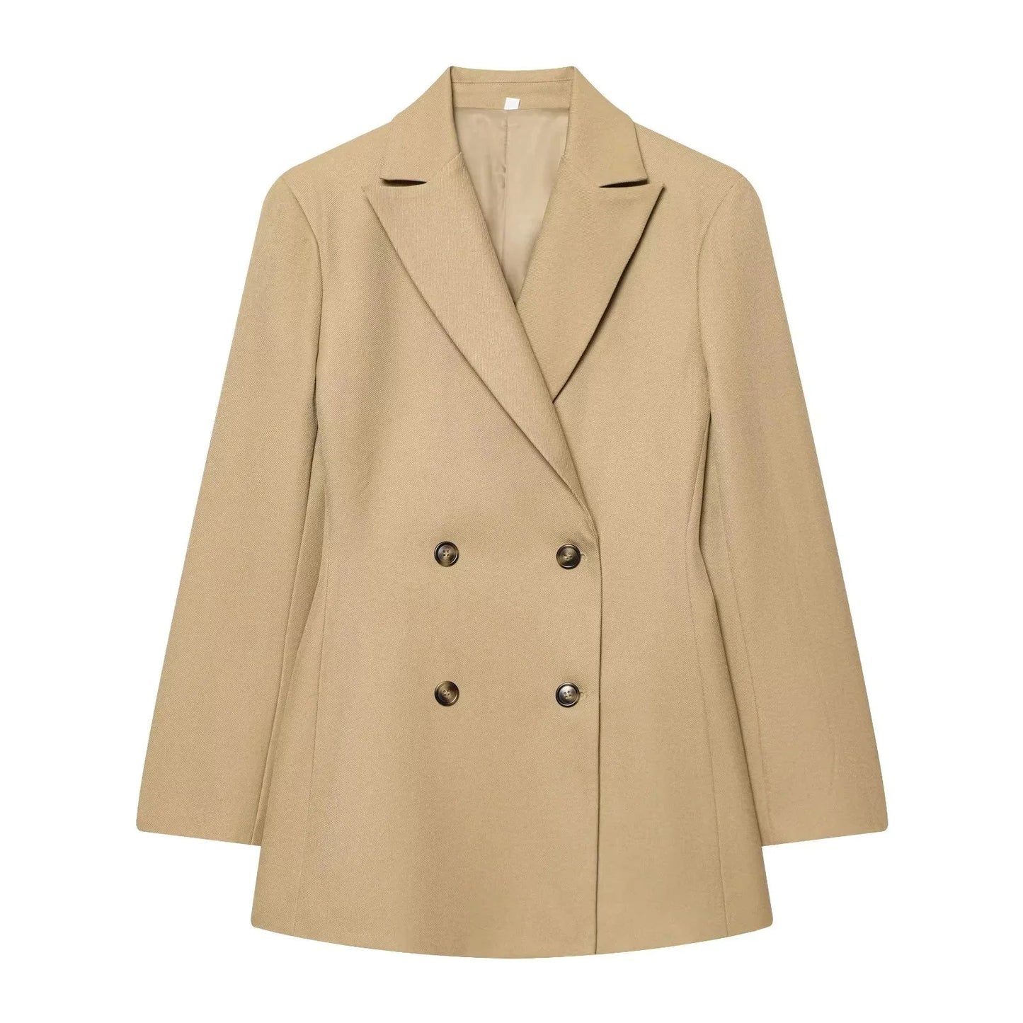 KONDALA Office Lady Chic Women Blazer Suit Double Breasted Long Sleeve Blazer Long Zipper Pants New Fashion 2026 Spring Suit