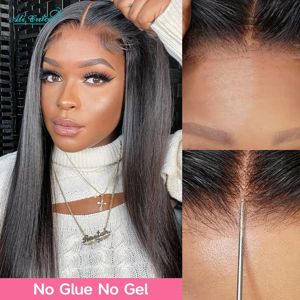 Ali Grace Glueless Wig 5x6 Straight Human Hair Wear&Go 4x4 Lace Closure Wig PrePlucked Hairline 13x4 Lace Front Human Hair Wigs