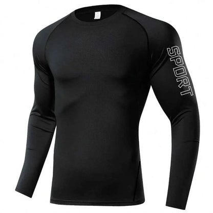 Men's Compression Long Sleeve Shirt – Quick-Dry Gym & Running Base Layer
