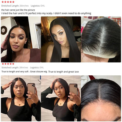 6X4 HD Lace Front Wigs Straight Glueless Wig Human Hair Ready To Wear Glueless Preplucked Wear And Go Wigs PreCut Lace ISEE Hair