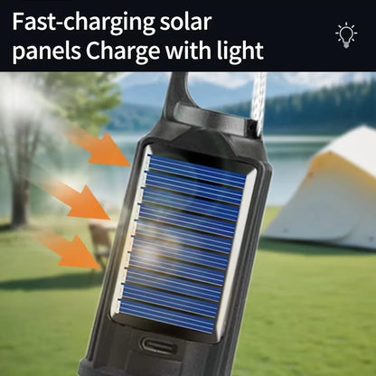 Solar Camping Light – USB-C Rechargeable, 3 Modes, Waterproof Portable Light for Hiking & Emergencies