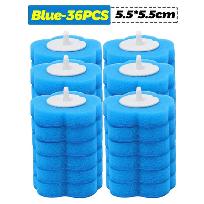 6-60PCS Toilet Disposable Replacement Head Foam Cleaning Sponges Heads Toilet Brush Refills No Dead Angle Bathroom Brush Heads