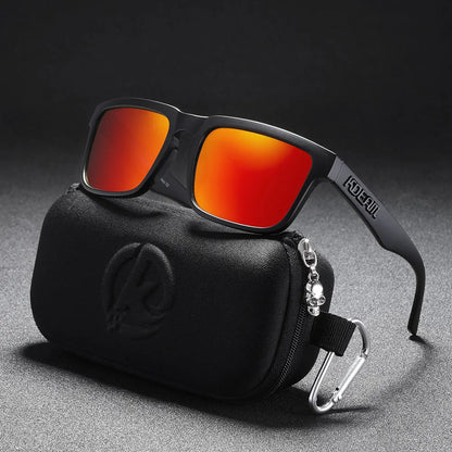 KDEAM Classic Square Sunglasses Men Women Category 3 Polarized Sun Glasses Unique Frame Surface Eyewear With Case Box KD332