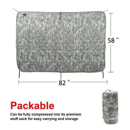 Military Poncho Liner Blanket – 82×58", Water-Repellent, 5 Colors