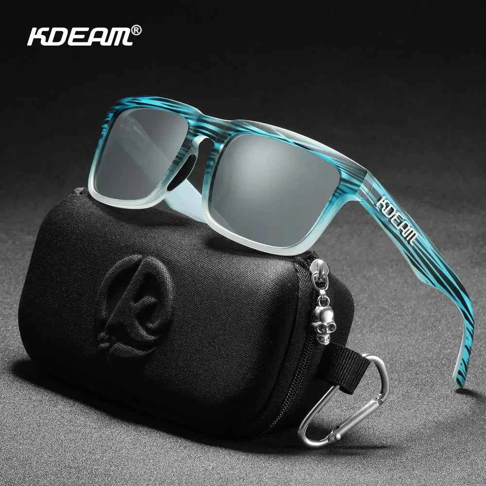 KDEAM Classic Square Sunglasses Men Women Category 3 Polarized Sun Glasses Unique Frame Surface Eyewear With Case Box KD332