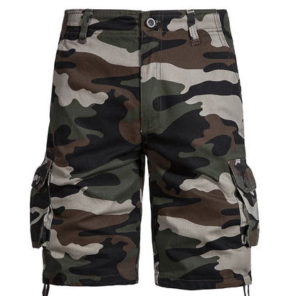 Men's Camo Cargo Shorts – Breathable Cotton Outdoor Sports Half Pants with Side Pockets