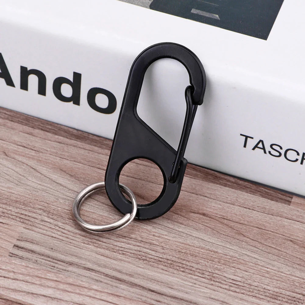8-shaped Backpack Hook Buckle 440 Stainless Steel Mini Key Chain Carabiners Lightweight Wear-resistant for Travel Climbing