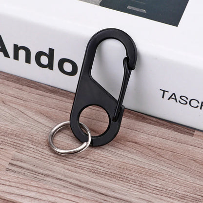 8-shaped Backpack Hook Buckle 440 Stainless Steel Mini Key Chain Carabiners Lightweight Wear-resistant for Travel Climbing